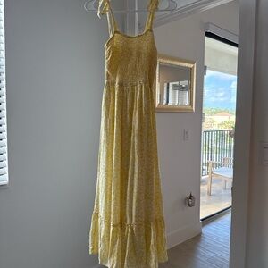 Source Unknown Yellow Floral Maxi Dress